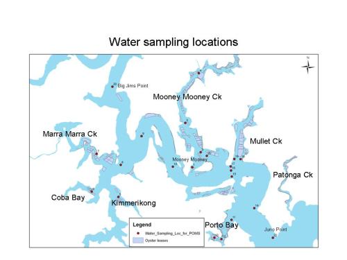 Water sampling locations